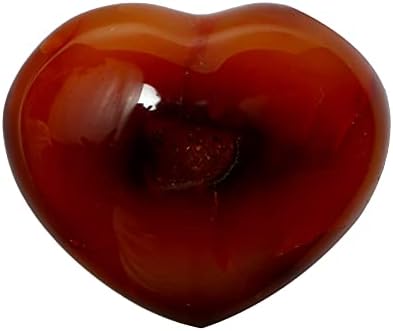 לב לבבות קרנליאניים נפוחים בצבע כתום בהיר לב גאוד קרנליאן עם 2 OM