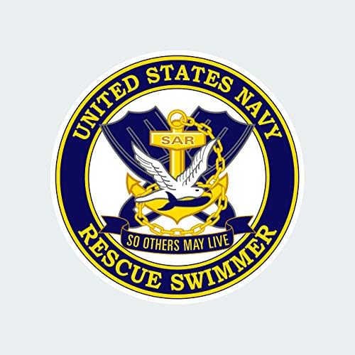 FAGRAPARAPHIX ארצות הברית שחיין הצלה של חיל הים SAR מדבקה מדבקה עצמית, כך שאחרים עשויים לחיות חיפוש והצלה 4.00 רוחב