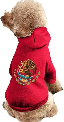 דגל מקסיקו נשר קפוצ'ונים של כלבים עם סווטשירט עם סווטשירט עם חליפת חיות מחמד בחליפה עם כובע