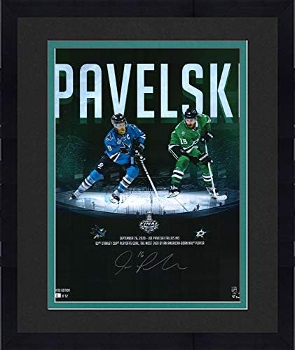 מסגר ג'ו פבלסקי דאלאס סטארס חתימה בתצלום מסוגנן של פלייאוף 16 x 20 - 8 במהדורה מוגבלת של 62 - תמונות NHL עם חתימה
