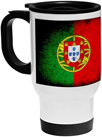 ExpressItbest לבן נירוסטה קפה/ספל נסיעות - דגל פורטוגל - כפרי