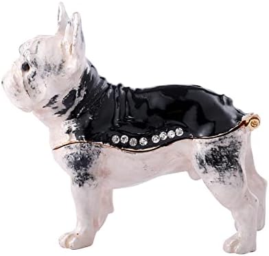 Ingbear את כלב שחור פסלון צירים קופסאות תכשיט תכשיטים, מתנה ייחודית ליום האם, קופסת תכשיטים אמייל מצופה ביד, קישוטים לבעלי חיים לעיצוב